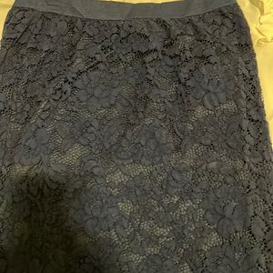 Beautiful navy blue lace pencil skirt